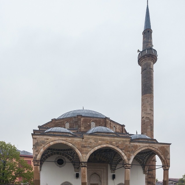 Ottoman-era stone mosque and minaret